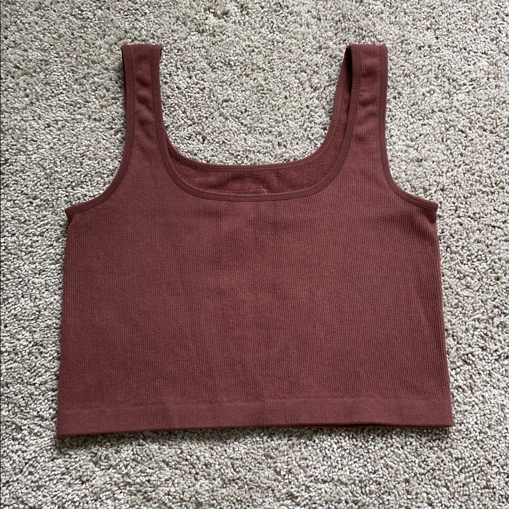 c’est moi • Chestnut Fine Ribbed Cropped Bamboo Tank - Picture 5 of 11